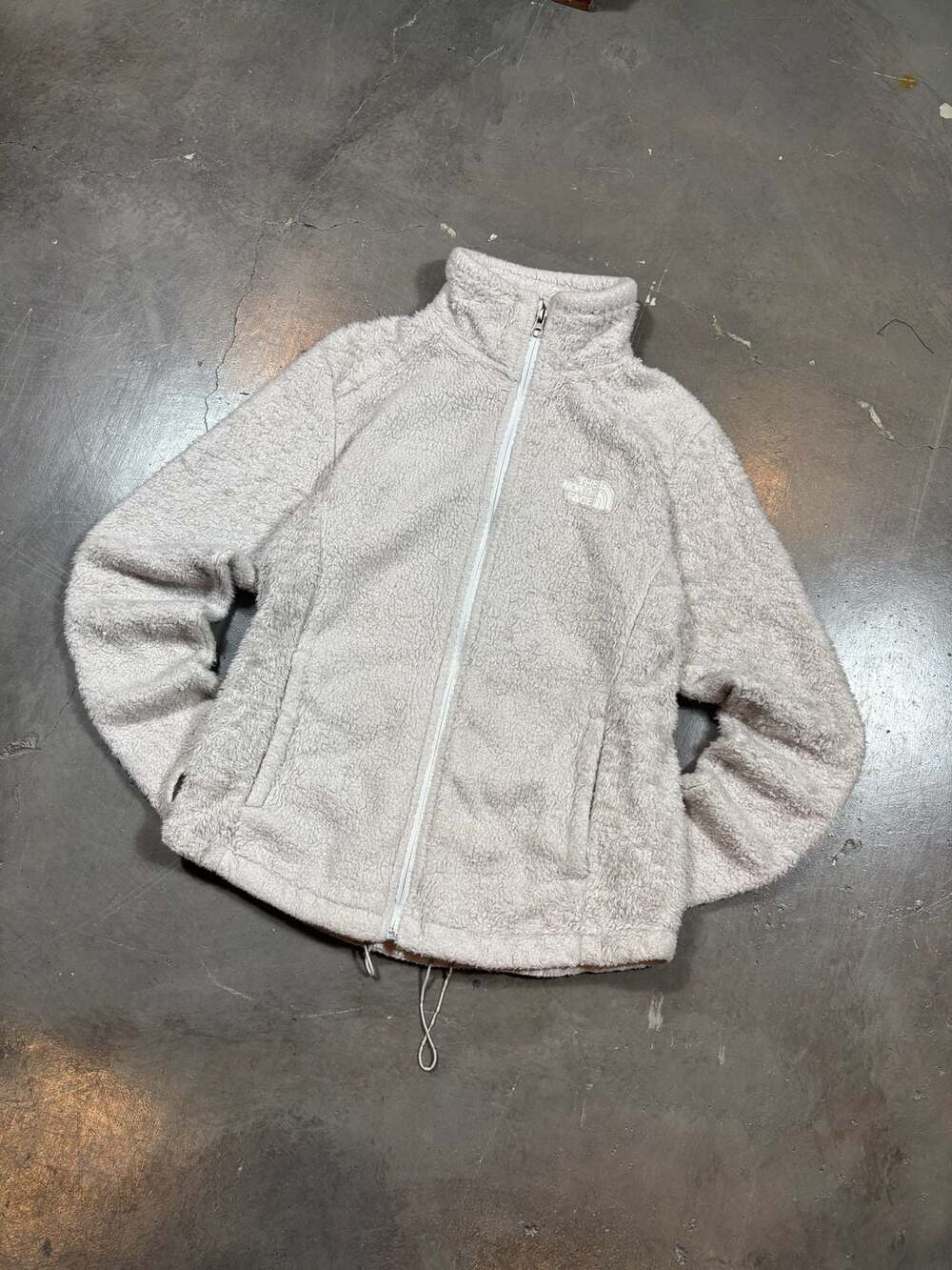 The North Face Women's Osito Full Zip Fuzzy Fleece Jacket Oatmeal Gray Size S